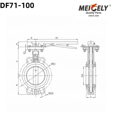 دریچه پروانه ای با کیفیت بالا DF71-100 D72 برای کامیون مخزن آب